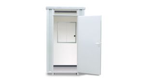 Kassenhäuschen, H2425 x B1400 x T1250 mm, 1 Fenster (Pos. B), ohne Möbelausstattung, Aussenwandlackierung verzinkt