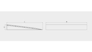 Auffahrrampe - keilförmige Zugangsrampe ,  Tragkraft 1000 kg - L635 x B950 x H105 mm