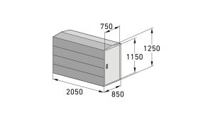 Fahrradgarage BikeBox Grundsystem - H1250 x B850 x T2050 mm mit Einhebelgriff-Zylinderschloss