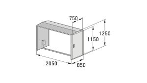 Fahrradgarage BikeBox Anbausystem (ohne Seitenwände) - H1250 x B850 x T2050 mm mit Einhebelgriff-Zylinderschloss