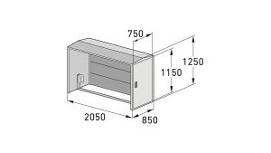 Fahrradgarage BikeBox Anbausystem (Seitenwand rechts) - H1250 x B850 x T2050 mm mit RFID-Schloss