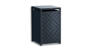 Mülltonnenbox Design Prisma, 1er Box für 240-Liter-Mülltonne – Höhe 116,3 cm × Breite 68 cm × Tiefe 80 cm – Anthrazit (RAL 7016)