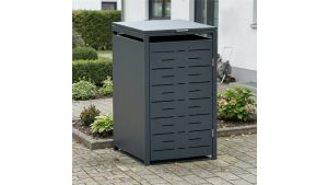 Mülltonnenbox Design Nexus, 1er Box für 240-Liter-Mülltonne – Höhe 116,3 cm × Breite 68 cm × Tiefe 80 cm – Anthrazit (RAL 7016)