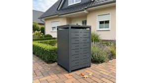 Mülltonnenbox Design Nexus, 1er Box für 240-Liter-Mülltonne – Höhe 116,3 cm × Breite 68 cm × Tiefe 80 cm – Anthrazit (RAL 7016)