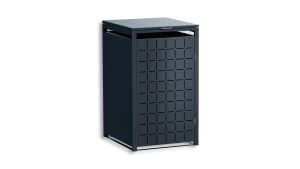 Mülltonnenbox Design Geo, 1er Box für 240-Liter-Mülltonne – Höhe 116,3 cm × Breite 68 cm × Tiefe 80 cm – Anthrazit (RAL 7016)