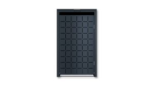 Mülltonnenbox Design Geo, 1er Box für 240-Liter-Mülltonne – Höhe 116,3 cm × Breite 68 cm × Tiefe 80 cm – Anthrazit (RAL 7016)