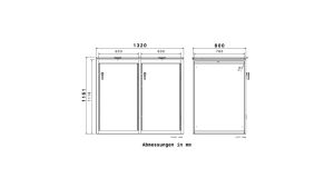 Mülltonnenbox Design Prisma, 2er Box für 240-Liter-Mülltonnen – Höhe 116,3 cm × Breite 132 cm × Tiefe 80 cm – Anthrazit (RAL 7016)