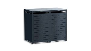 Mülltonnenbox Design Nexus, 2er Box für 240-Liter-Mülltonnen – Höhe 116,3 cm × Breite 132 cm × Tiefe 80 cm – Anthrazit (RAL 7016)