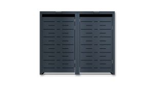 Mülltonnenbox Design Nexus, 2er Box für 240-Liter-Mülltonnen – Höhe 116,3 cm × Breite 132 cm × Tiefe 80 cm – Anthrazit (RAL 7016)
