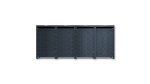 Mülltonnenbox Design Nexus, 4er Box für 240-Liter-Mülltonnen – Höhe 116,3 cm × Breite 276 cm × Tiefe 80 cm – Anthrazit (RAL 7016)