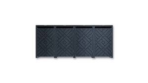 Mülltonnenbox Design Prisma, 4er Box für 240-Liter-Mülltonnen – Höhe 116,3 cm × Breite 276 cm × Tiefe 80 cm – Anthrazit (RAL 7016)
