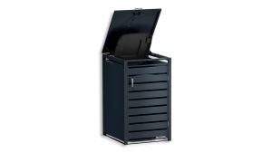 Mülltonnenbox mit Sichtstreifen, 1er Box für 240-Liter-Mülltonne – Höhe 116,3 cm × Breite 68 cm × Tiefe 80 cm – Anthrazit (RAL 7016)