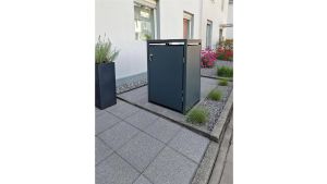 Mülltonnenbox 1er Box für 240-Liter-Mülltonne – Höhe 116,3 cm × Breite 68 cm × Tiefe 80 cm – Anthrazit (RAL 7016)