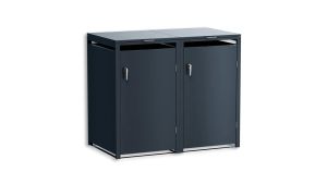 Mülltonnenbox 2er Box für 240-Liter-Mülltonnen – Höhe 116,3 cm × Breite 132 cm × Tiefe 80 cm – Anthrazit (RAL 7016)