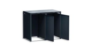 Mülltonnenbox 2er Box für 240-Liter-Mülltonnen – Höhe 116,3 cm × Breite 132 cm × Tiefe 80 cm – Anthrazit (RAL 7016)