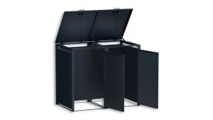 Mülltonnenbox 2er Box für 240-Liter-Mülltonnen – Höhe 116,3 cm × Breite 132 cm × Tiefe 80 cm – Anthrazit (RAL 7016)