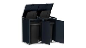 Mülltonnenbox 2er Box für 240-Liter-Mülltonnen – Höhe 116,3 cm × Breite 132 cm × Tiefe 80 cm – Anthrazit (RAL 7016)