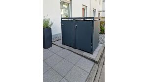 Mülltonnenbox 2er Box für 240-Liter-Mülltonnen – Höhe 116,3 cm × Breite 132 cm × Tiefe 80 cm – Anthrazit (RAL 7016)