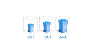Mülltonnenbox mit Sichtstreifen, 4er Box für 240-Liter-Mülltonnen – Höhe 116,3 cm × Breite 276 cm × Tiefe 80 cm – Anthrazit (RAL 7016)