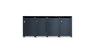 Mülltonnenbox 4er Box für 240-Liter-Mülltonnen – Höhe 116,3 cm × Breite 276 cm × Tiefe 80 cm – Anthrazit (RAL 7016)