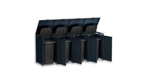 Mülltonnenbox 4er Box für 240-Liter-Mülltonnen – Höhe 116,3 cm × Breite 276 cm × Tiefe 80 cm – Anthrazit (RAL 7016)