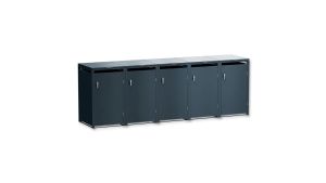 Mülltonnenbox 5er Box für 240-Liter-Mülltonnen – Höhe 116,3 cm × Breite 348 cm × Tiefe 80 cm – Anthrazit (RAL 7016)