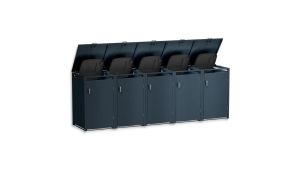 Mülltonnenbox 5er Box für 240-Liter-Mülltonnen – Höhe 116,3 cm × Breite 348 cm × Tiefe 80 cm – Anthrazit (RAL 7016)