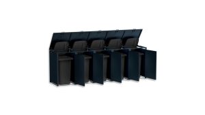 Mülltonnenbox 5er Box für 240-Liter-Mülltonnen – Höhe 116,3 cm × Breite 348 cm × Tiefe 80 cm – Anthrazit (RAL 7016)