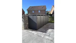 Mülltonnenbox 5er Box für 240-Liter-Mülltonnen – Höhe 116,3 cm × Breite 348 cm × Tiefe 80 cm – Anthrazit (RAL 7016)