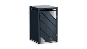 Mülltonnenbox mit Edelstahl-Akzenten, 1er Box für 240-Liter-Mülltonne – Höhe 116,3 cm × Breite 68 cm × Tiefe 80 cm – Anthrazit (RAL 7016)