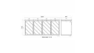 Mülltonnenbox mit Edelstahl-Akzenten, 4er Box für 240-Liter-Mülltonnen – Höhe 116,3 cm × Breite 276 cm × Tiefe 80 cm – Anthrazit (RAL 7016)