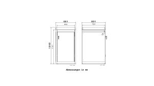 Mülltonnenbox mit Pflanzdach, 1er Box für 240-Liter-Mülltonne – Höhe 124,2 cm × Breite 68 cm × Tiefe 80 cm – Anthrazit (RAL 7016)