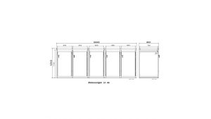 Mülltonnenbox mit Pflanzdach, 5er Box für 240-Liter-Mülltonnen – Höhe 124,2 cm × Breite 348 cm × Tiefe 80 cm – Anthrazit (RAL 7016)