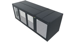 Moderne Raumcontainer Anlage -  PLUSLine, L8505 x B2989 mit 2 x WC und Abstellraum in RAL 7016 Anthrazit, Lieferung inkl. Montage 