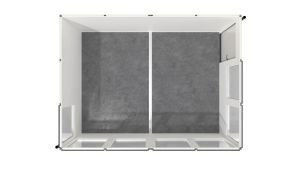 Pförtnerhaus - Meisterbüro MultiRoom Outdoor Basic 15 - H2820 x B4680 x T3390 mm ohne Elektropaket in RAL 9002 - Grauweiß Pförtnerhaus - Meisterbüro MultiRoom Outdoor Basic 15 - H2820 x B4680 x T3390 mm ohne Elektropaket in RAL 9002 - Grauweiß