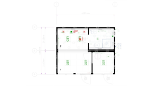 Moderne Raumcontainer Anlage -  PLUSLine, 2 x 20 Fuß  Doppelanlage mit Badezimmer in RAL 7016 Anthrazit, inkl. bodentiefe Fenster und Elektropaket