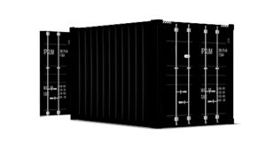 Seecontainer 10 Fuß mit 2 x Doppelflügeltür - 7,44 qm, H2591 x B3000 x T2438 mm, anthrazit, mit Holzfußboden