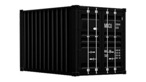 Seecontainer 10 Fuß - 7,44 qm, H2591 x B3000 x T2438 mm, anthrazit, mit Holzfußboden