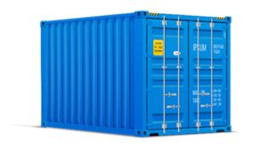 Seecontainer 10 Fuß - 7,44 qm, H2591 x B3000 x T2438 mm, blau, mit Holzfußboden