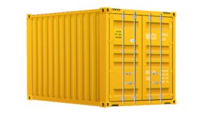 Seecontainer 10 Fuß - 7,44 qm, H2591 x B3000 x T2438 mm, gelb, mit Holzfußboden