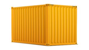 Seecontainer 10 Fuß - 7,44 qm, H2591 x B3000 x T2438 mm, gelb, mit Holzfußboden