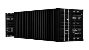 Seecontainer 20 Fuß mit 2 x Doppelflügeltür - 14,91 qm, H2591 x B6058 x T2438 mm, anthrazit, mit Holzfußboden