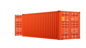 Seecontainer 20 Fuß mit 2 x Doppelflügeltür - 14,91 qm, H2591 x B6058 x T2438 mm, rot, mit Holzfußboden