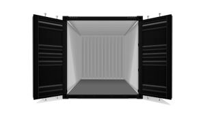 Seecontainer 40 Fuß - 30,24 qm, H2591 x B12192 x T2438 mm, anthrazit, mit Holzfußboden