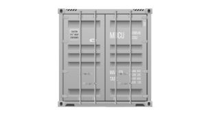 Seecontainer 10 Fuß mit 2 x Doppelflügeltür - 7,44 qm, H2591 x B3000 x T2438 mm, grau, mit Holzfußboden