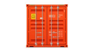 Seecontainer 40 Fuß mit 2 x Doppelflügeltür - 30,24 qm, H2591 x B12192 x T2438 mm, rot, mit Holzfußboden