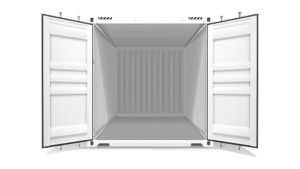 Seecontainer 40 Fuß - 30,24 qm, H2591 x B12192 x T2438 mm, weiß, mit Holzfußboden