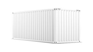 Seecontainer 20 Fuß - 14,91 qm, H2591 x B6058 x T2438 mm, weiß, mit Holzfußboden