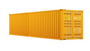 Seecontainer 40 Fuß - 30,24 qm, H2591 x B12192 x T2438 mm, gelb, mit Holzfußboden