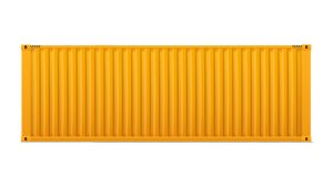 Seecontainer 40 Fuß mit 2 x Doppelflügeltür - 30,24 qm, H2591 x B12192 x T2438 mm, gelb, mit Holzfußboden